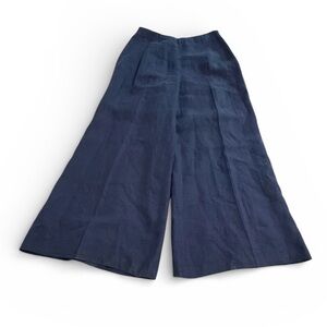 the j. peterman company 100% linen  wide leg palazzo pants size 6 lined casual